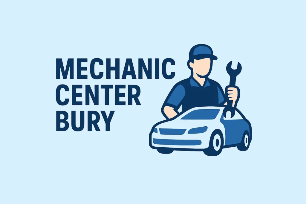 Mechanic Center Bury logo with car and wrench design