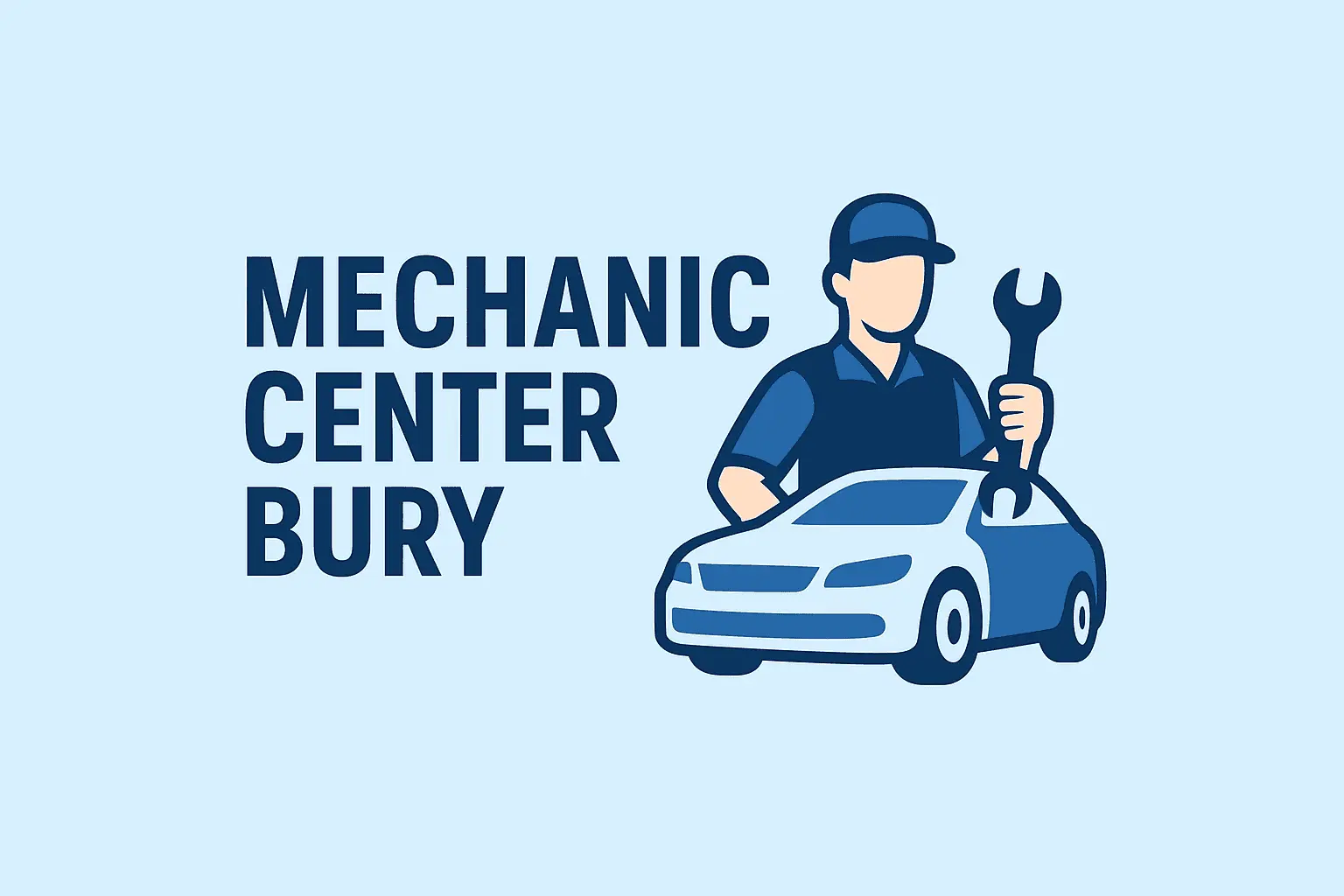 Mechanic Center Bury logo with car and wrench design