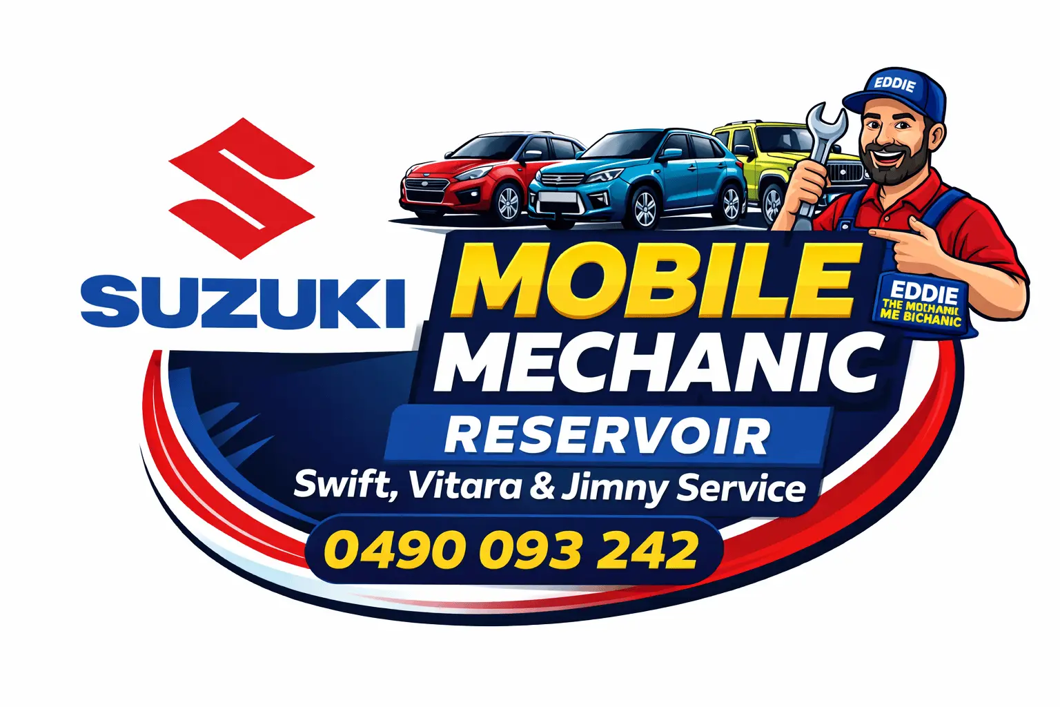 Suzuki mobile mechanic Reservoir—Eddie, the mobile mechanic with Swift, Vitara and Jimny cars—call 0490 093 242