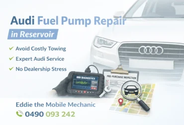 Audi fuel pump repair in Reservoir by mobile mechanic, on-site Audi diagnostics and fuel system service without towing